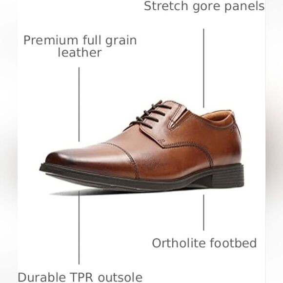 (54-4189) Clarks Men's Tilden Cap Oxford Shoes Sz 7.5 - Picture 1 of 12